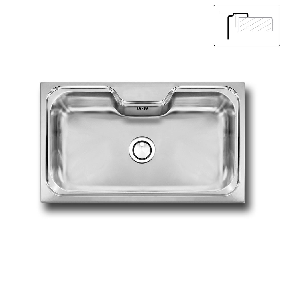 Lavello Cucina 1 Vasca 86x50 Cm In Acciaio Inox Apell Venezia