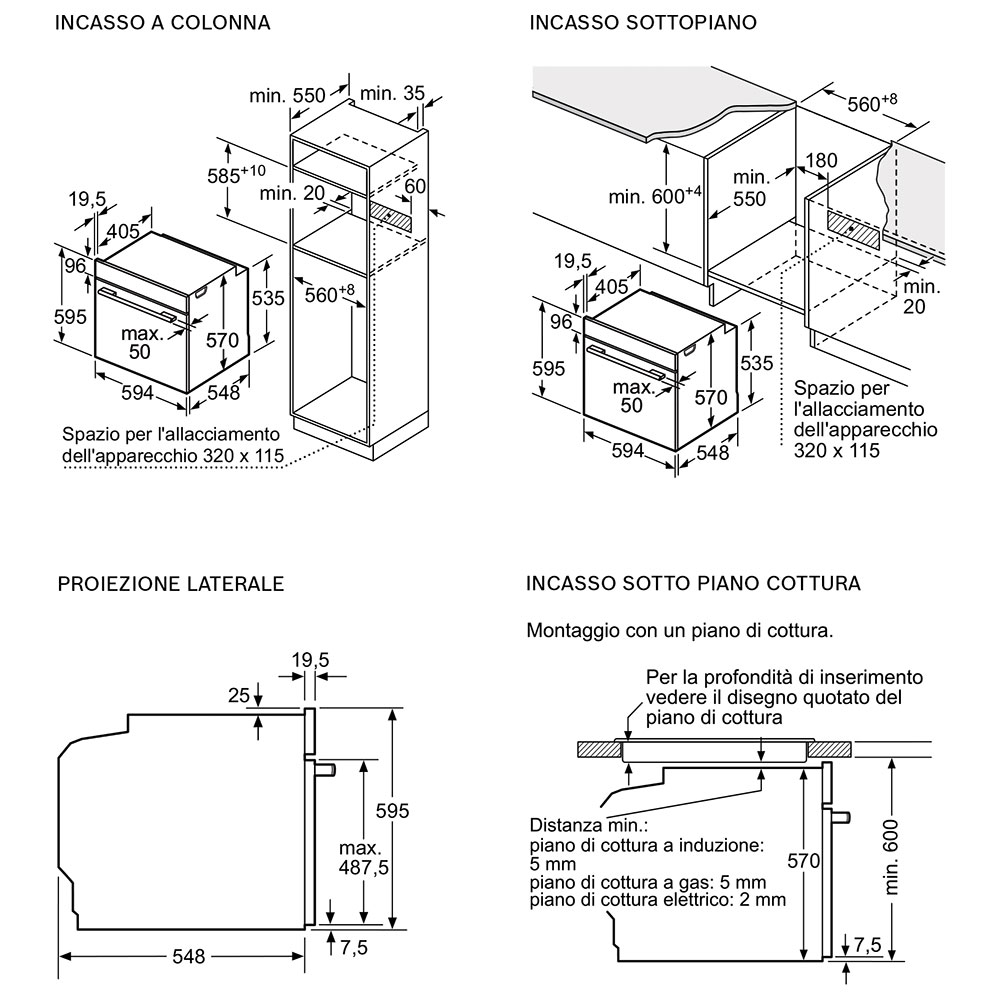 BOSCH HBA573BS1 Forno Pirolitico A / Inox