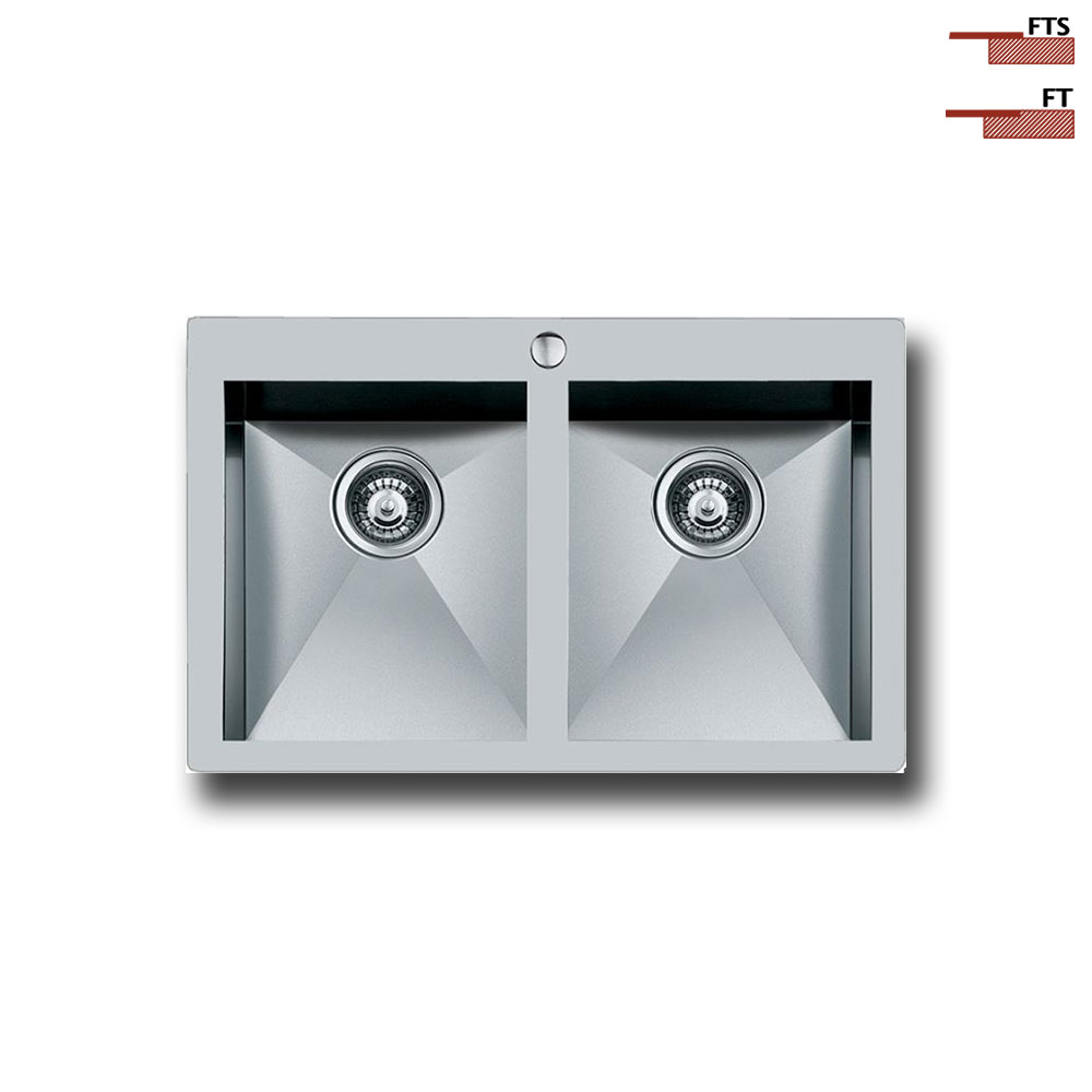 FOSTER@1208.050 Vasche QUADRA 80.2V.FT / Inox